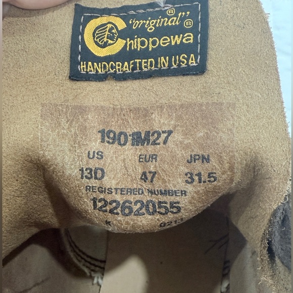 Chippewa 1901M27 Men’s Tan Suede Boots New Made in USA Vibram Sole - Picture 7 of 8